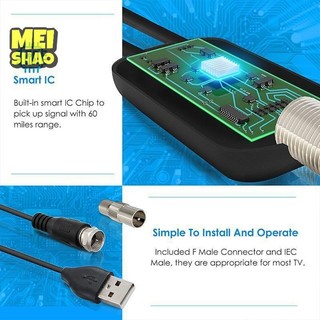 Ăng-ten TV thông minh MeiShao Ăng-ten TV kỹ thuật số 4K 25dB Kỹ thuật số DVB-T2 1080P Trên không có bộ khuếch đại tăng cường cho Motorhomes Thuyền cắm trại