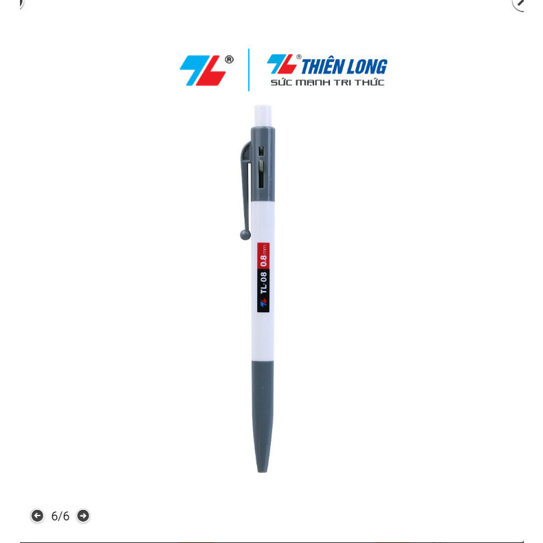 [ 5 CÂY ] Bút bi bấm Thiên Long TL08 TL-08 xanh/ đỏ/ đen.