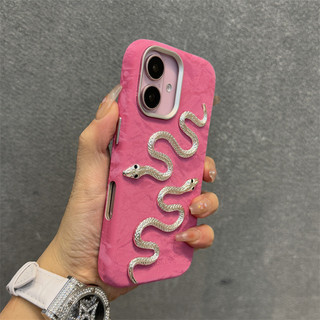 Sang Trọng Họa Tiết Núi Tuyết Stereo Bạc Rắn Ốp lưng iPhone16 15 14 13 12 Pro Max Chống Sốc Bảo Vệ Camera Ốp Lưng Cứng Chống Rơi