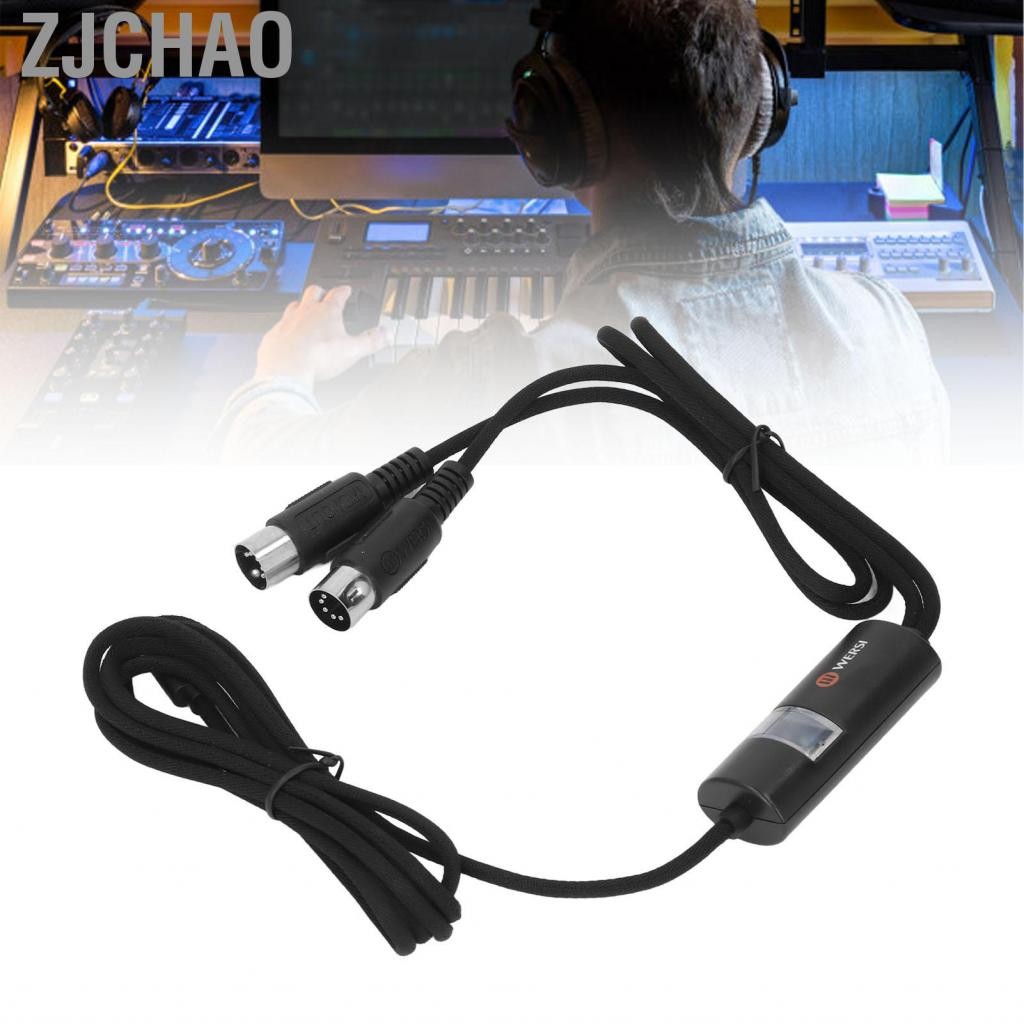 Zjchao Bộ chuyển đổi cáp MIDI sang Type C cắm và chạy linh hoạt 5ft cho bàn phím đàn piano âm nhạc