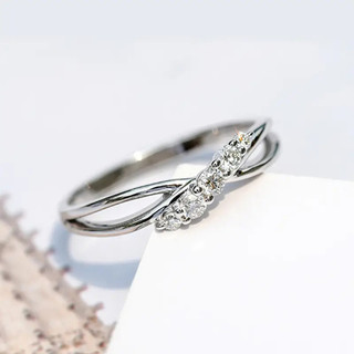 S925 Bạc Zircon Dòng Nhẫn Đơn Giản Trang Sức Thời Trang Nữ Quà Tặng 5