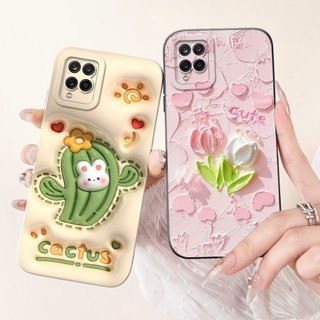 Dành Cho Samsung Galaxy A12 Ốp Lưng SM-A125F Vỏ Silicon Sáng Tạo Gấu Trúc Thỏ Mềm Ống Kính Bảo Vệ Cho Samsung M12 F12 Vỏ
