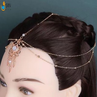 Cô Dâu Dây Xích Đầu Dành Cho Nữ Nhiều Màu Sắc Đầu Trước Dây Xích Tóc Phong Cách Dân Tộc Cho Tóc DIY Phụ Kiện Tạo Kiểu Tóc