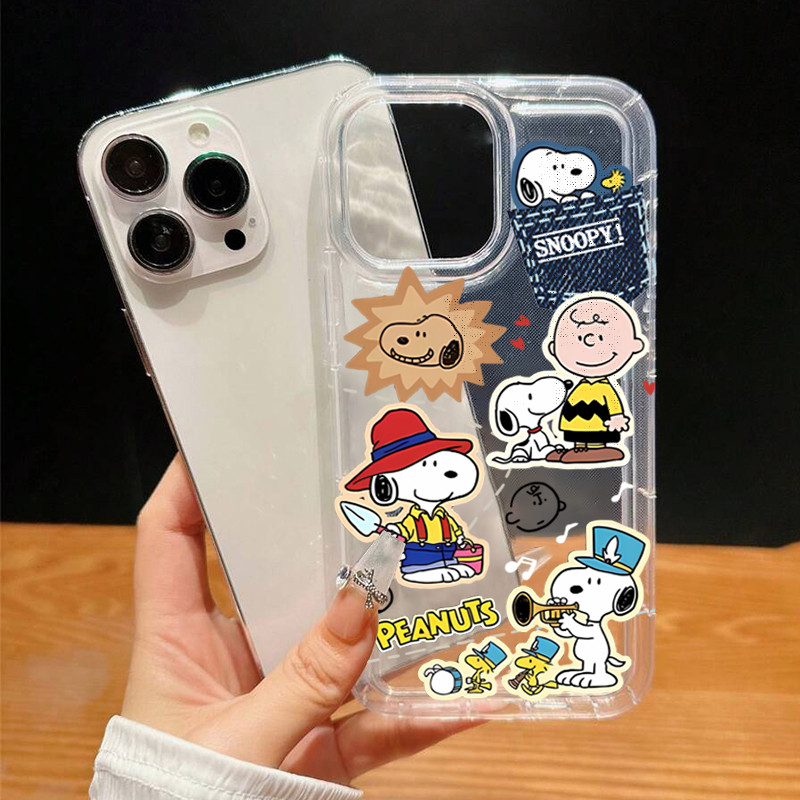 Dành Cho iPhone 16 15 14 13 12 11 Pro Max 16e Cho iPhone XS Max X XR 8 7 Plus SE2020 2022 Hoạt Hình Dễ Thương Snoopy Mềm Trong Suốt Silicon Chống Sốc