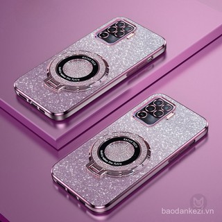 Ốp lưng cho OPPO A94 A74 A54 A95 A16S A17K A15S A31 A53 A76 A96, mạ kim tuyến, giá đỡ, ốp lưng silicone từ tính