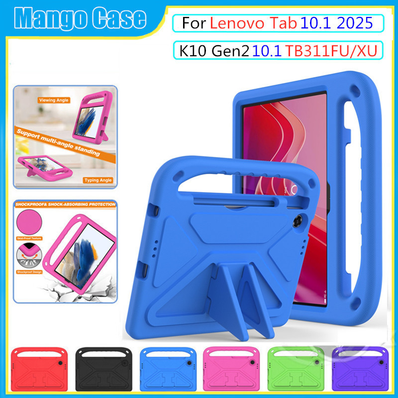 Ốp Lưng Cho Lenovo Tab 10.1inch 2025 Tab K10 Gen2 10.1inch TB311FU TB311XU Trẻ Em Eva Chống Sốc An Toàn Trẻ Em Thân Thiện Tay Cầm Đứng Vỏ Bảo Vệ Máy Tính Bảng An Toàn Cầm Tay