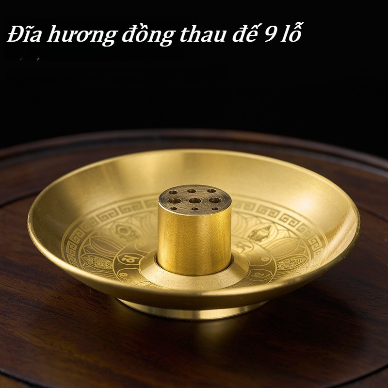 Khay cắm hương vòng,Đế Đốt Trầm Hương,Đầu đốt trầm hương, Phụ Kiện cắm nhang,Cơ sở 9 giếng