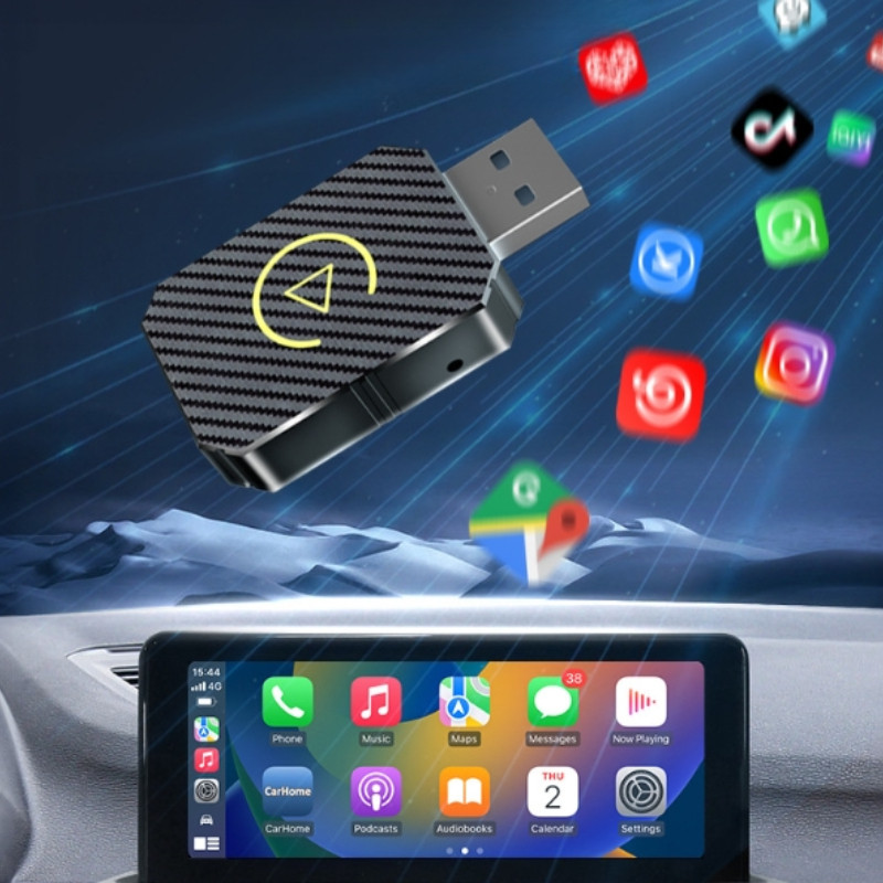 Bộ chuyển đổi CarPlay không dây,Mô-đun kết nối xe-máy thông minh hộp carplay ô tô