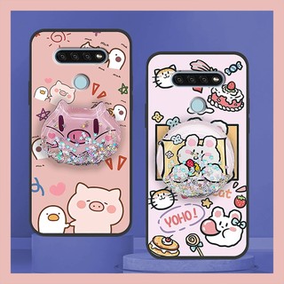 Ốp Điện Thoại Hoạt Hình Dễ Thương Cho LG Q51 TPU Chống Bụi Bẩn Trôi Cát Đơn Giản Bảo Vệ Cát lún Chống Va Đập Xoay Chân Đế Thiết Kế Thời Trang Vỏ Mềm Chống Bụi Lấp Lánh Chống Thấm Nước