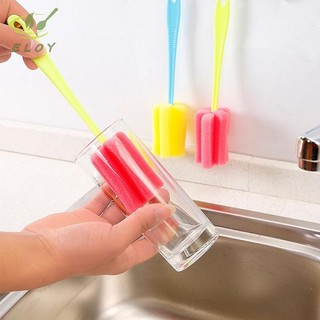 [ELOY] Tay cầm dài Bàn chải bình sữa cho bé Bàn chải bọt biển mềm Chai nước Cốc thủy tinh Dụng cụ làm sạch nhà bếp Dụng cụ đặc biệt VN