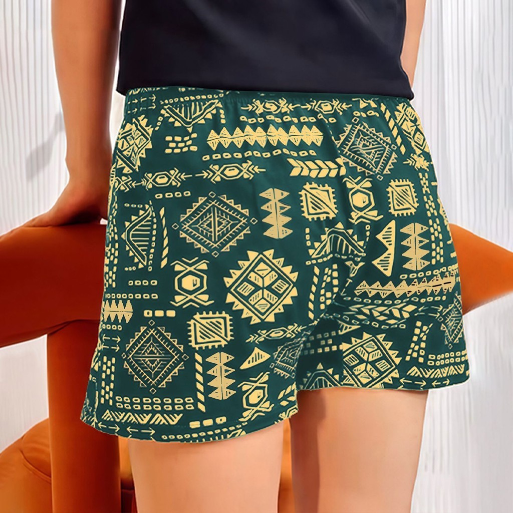 Quần lót nam retro Mỹ Yu Zhaolin, thoáng khí, in họa tiết, xu hướng thời trang, quần boxer rộng rãi, quần lót bốn góc F8OZ