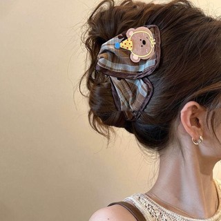 Kẹp tóc vải MKYCO với thiết kế hoạt hình cá mập, thỏ và gấu, mang phong cách Hàn Quốc ngọt ngào