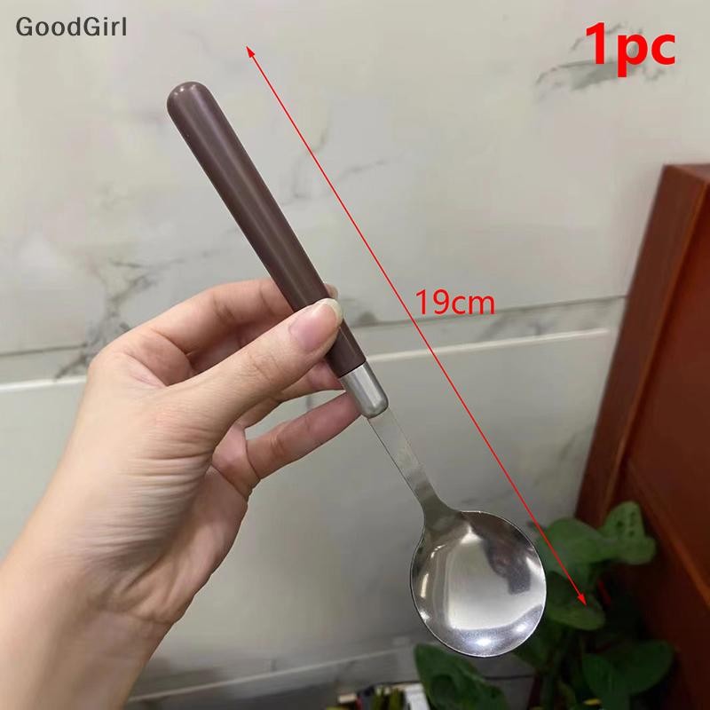 [GoodGirl] 1 Chiếc Thép Không Gỉ Giả Tay Cầm Bằng Gỗ Bộ Dao Kéo Bộ Đồ Ăn Kẹp Phương Tây Bộ Đồ Ăn Món Tráng Miệng Thìa Canh VN