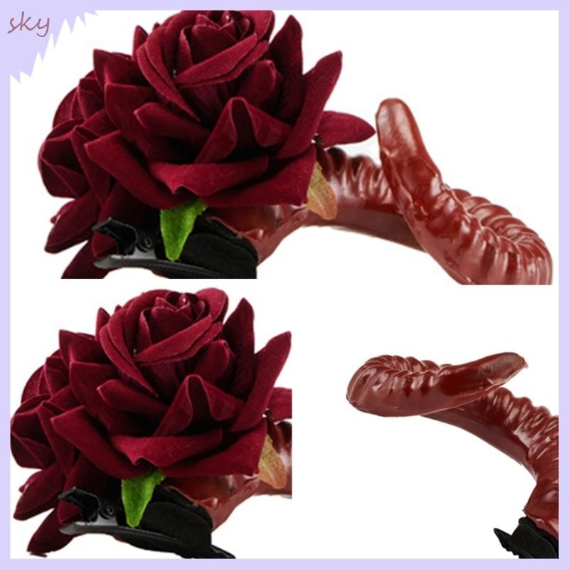 Bầu Trời COSPLAY Phù Thủy Sừng Quỷ Cừu Kẹp Tóc Cho Lễ Hội Tiệc Handmade Gothic Trang Phục Tiệc Quỷ