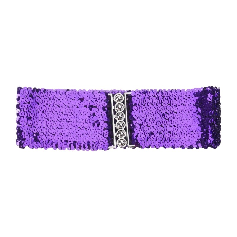 YOI Sequined Rộng Corset Thắt Lưng Nữ Co Giãn Waspie Thắt Lưng Cho Thiếu Niên Cô Gái Shimmering Eo Cincher Áo Khoác Đầm Decorat