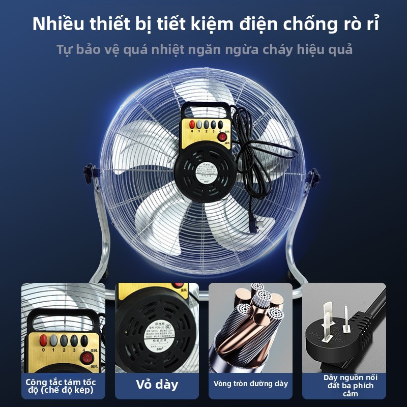 Quạt công nghiệp Quạt sàn nằm Quạt điện công suất cao mạnh mẽ