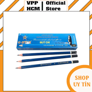 Hộp 12 Cây Bút Chì Gỗ Gstar P333 (2B-6B) Màu Xanh Không Gôm