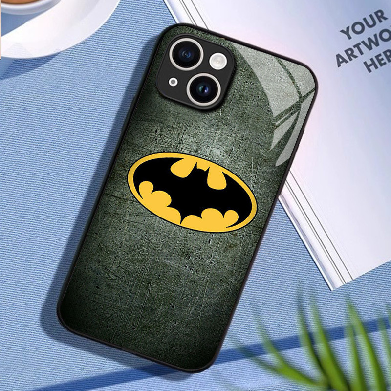 Ốp Điện Thoại Thủy Tinh batman 10 Cho IPhone 16 15 14 13 12 11 Pro XR XS Max Plus Mini X XR 8 7 6s SE2 / 3