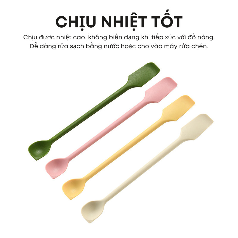 Thìa Silicon 2 Đầu Vét Kem Mứt Bơ Sốt KOOBEE Dài 26cm Mềm Dẻo An Toàn Thực Phẩm | 283
