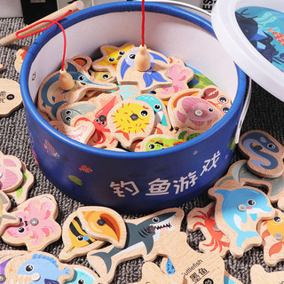 Đồ chơi trò chơi câu cá từ tính bằng gỗ Phát triển kỹ năng vận động tinh Đồ chơi khai sáng mầm non cho trẻ 1 2 3 tuổi Tập đi Bé gái Bé trai