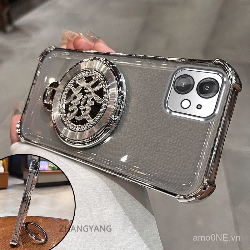 Ốp cho iPhone 12 Iphone 12 PRO iPhone 12 Pro Max Ốp điện thoại chống rơi trong suốt mạ điện bốn góc ốp điện thoại TPU mềm thiết kế phong phú thẩm mỹ cymwx02