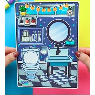 Búp bê giấy Avatar Black & Pink Quiet Book  candy house paper đồ choi thủ công bóc dán diy