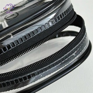 HFTOY Đen Trắng Hình Bầu Dục PVC Trong Suốt Túi Đựng Mỹ Phẩm Người Tổ Chức Búp Bê Túi Trưng Bày Tai Nghe Di Động Đồng Xu Cáp Dữ Liệu Sạc Túi Bảo Quản ~