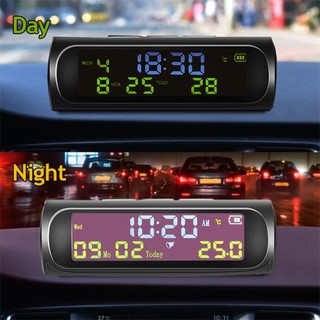 Lookshow Đồng hồ kỹ thuật số ô tô năng lượng mặt trời LCD Thời gian ngày Hiển thị nhiệt độ Ngoài trời Phụ tùng ô tô Trang trí C01 / C05 L4V4
