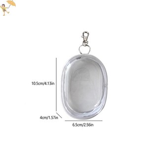 [Gou] Túi đựng mỹ phẩm trong suốt PVC hình bầu dục màu đen Trắng tổ chức Túi trưng bày búp bê Tai nghe di động Đồng xu Cáp dữ liệu Túi lưu trữ sạc VN
