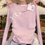 Korean Chic Sweet Bow Long Sleeve Chic Top Ins Design Sense Autumn and Winter Slim Fit Figure Flattering Bottoming T-shirt H22y