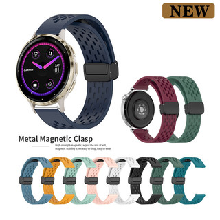 Dây đeo khóa từ tính bằng silicon 18mm cho Garmin Venu 4s 3s 2s / Forerunner 255S 265S / Vivoactive 4s / Active S