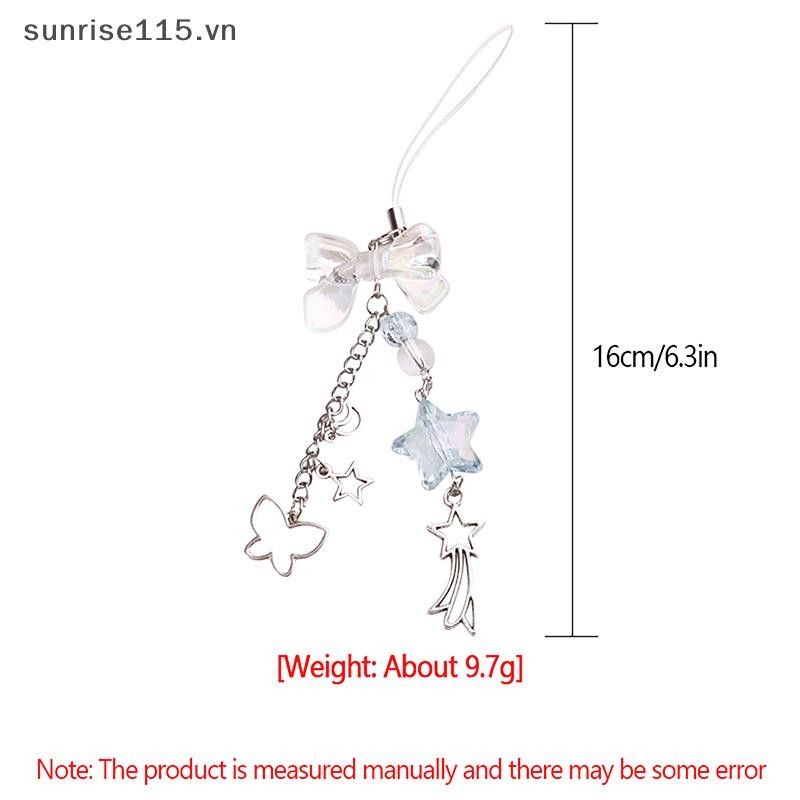 Ssvn Sweet Bowknot Dây Điện Thoại Ngôi Sao Hạt Mặt Dây Chuyền Charm Hợp Kim Hộp Tai Nghe Dây Đeo Túi Trang Trí.