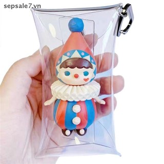[-d] Túi trưng bày búp bê Anime Ví đựng tiền xu trong suốt Móc khóa Mặt dây chuyền Túi vuông Hộp đựng chìa khóa môi Túi đựng tai nghe {vn}