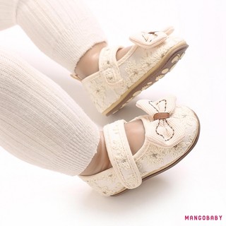 Mg-baby Girl Mary Jane Flats Giày thêu hoa dễ thương Giày sườn chống trượt cho trẻ sơ sinh