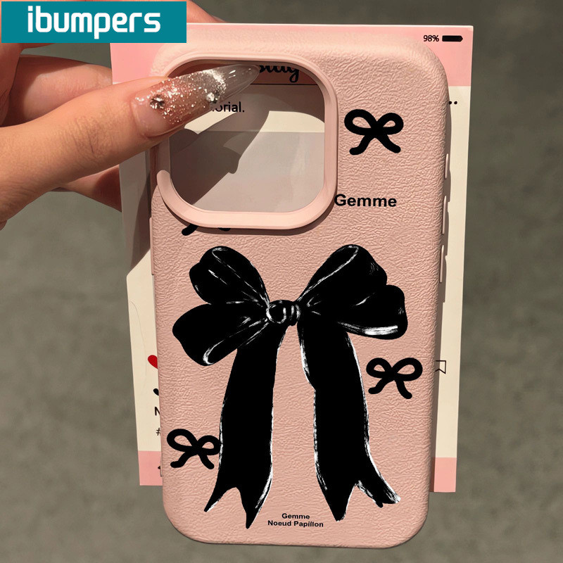 ibumpers Ốp Lưng IPhone Nơ Đẹp Đơn Giản Cho IPhone 16 15 14 12 13 11 Pro Max IP 7 8 Plus X XS XR Ốp Điện Thoại Mỏng Silicon Mềm Da Họa Tiết