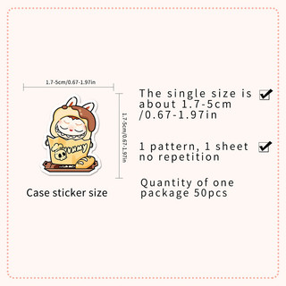 50 Chiếc Labubupu Kawaii Dán DIY Ván Trượt Tủ Lạnh Laptop Chống Thấm Nước Hoạt Hình Kid Đồ Chơi Miếng Dán