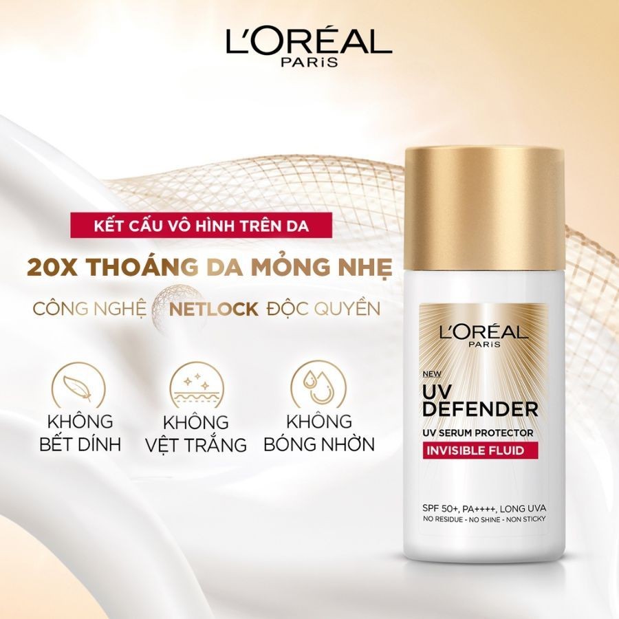 Kem Chống Nắng Loreal Paris UV Defender Serum Invisible Fluid Mỏng Nhẹ 50ml
