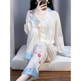 Đồ Bộ Nữ Pijama Bộ Lụa latin Tay Dài cổ sơ mi YGuyIIJ5675 XX FFF RRSSNNN NN1 CC