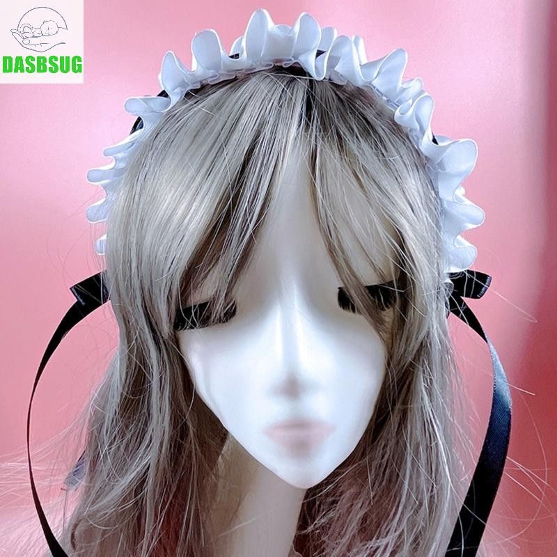 Dasbsug Tinh Tế Băng Đô Thanh Lịch Nơ Xếp Ly Ren Hình Tóc Vòng Đảng Trưởng Trang Phục Hóa Trang Đạo Cụ Dành Cho Nữ