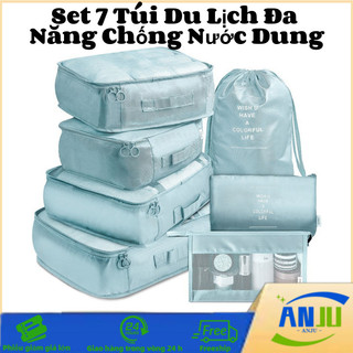 Set 7 Túi Du Lịch Đa Năng Chống Nước Dung, Lượng Cao Thiết Kế Lưới, Thấy Dễ Dàng Phân Loại