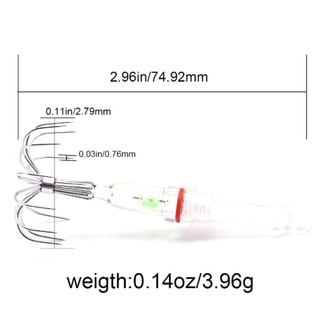 Jkdesign Đèn Flash câu cá, Hình dạng thìa Bass Đèn LED thu hút có móc, Hot Deep Drop Dưới nước đầy màu sắc Câu cá mực móc