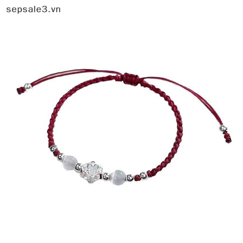 # Vn # Retro Phong Cách Trung Hoa Vòng Tay Bím Handmade Có Thể Điều Chỉnh Cho Nữ Thời Trang Bé Gái Hoa Sen Đính Hạt Vòng Tay Trang Sức Quà Tặng.