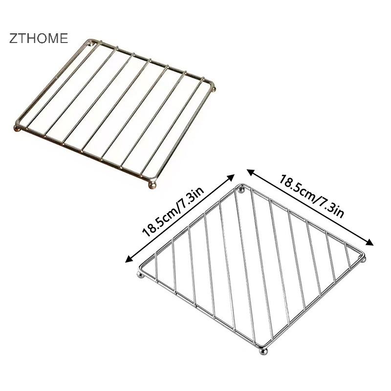 Bộ đồ lót vuông ZTHOME có giá đỡ nồi và đế lót ly cho nhà bếp, 4 miếng. Nóng bỏng