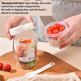 {YAN3} Cốc Salad Hai Lớp Di Động Bột Yến Mạch Ngũ Cốc Hạt Sữa Chua Salad Bộ Hộp Đựng Có Nĩa Hộp Cơm Trưa Trường Học Hộp Bảo Quản Thực Phẩm {yancrane3.vn}