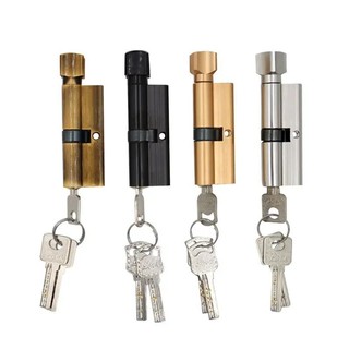 Khóa xi lanh cửa thiên vị 70mm 3 phím Lối vào chống trộm bằng đồng thau Khóa cửa AB An ninh gia đình Nội thất Khóa phòng ngủ Xi lanh