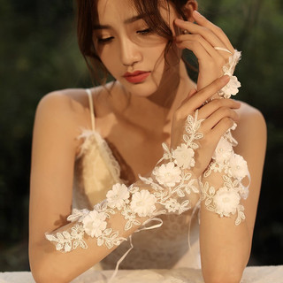 1 cặp hoa ren ren ren ren buộc tay dài găng tay rỗng