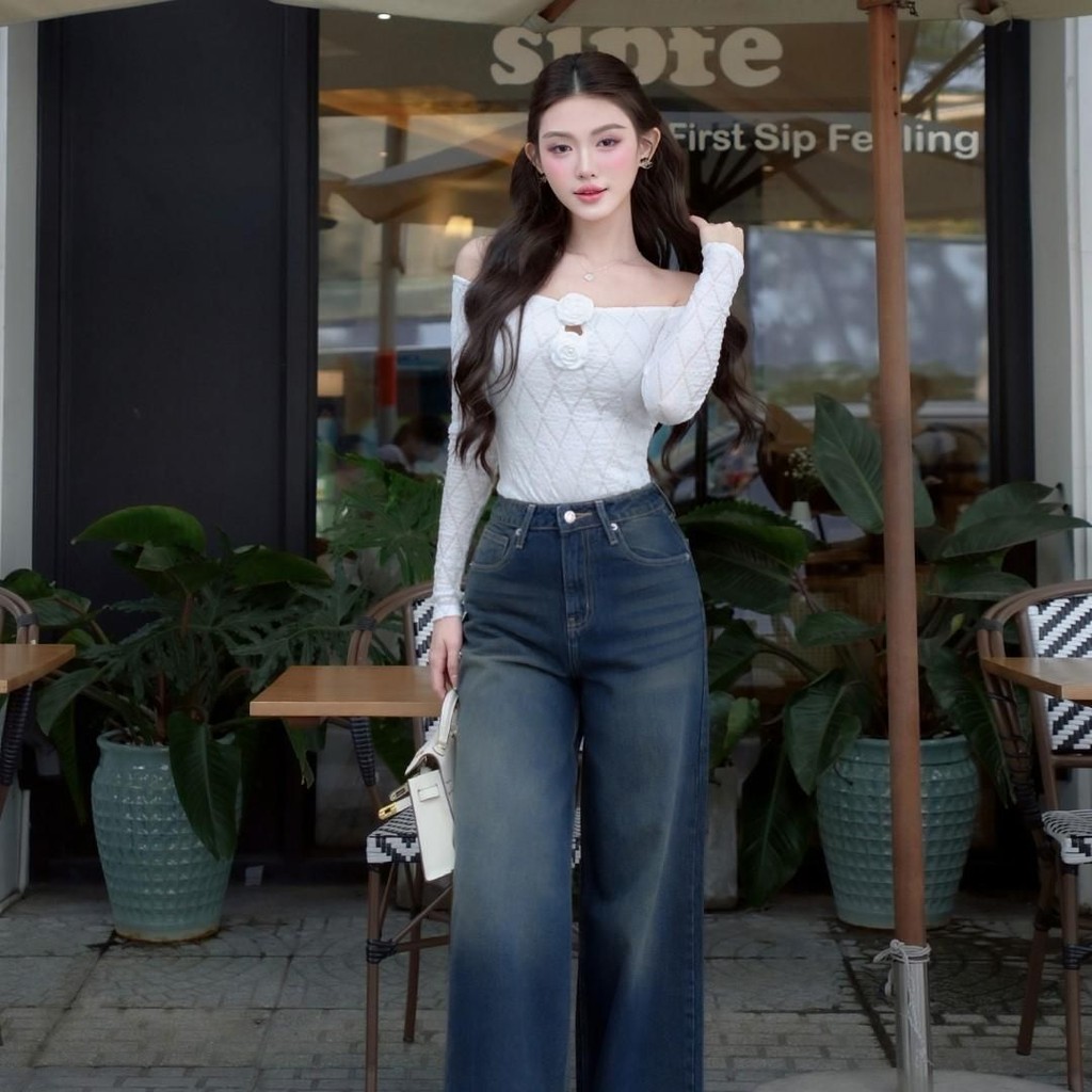 Quần jean ống suông cao cấp KHIẾT trendy trẻ trung đi chơi dạo phố thời trang KQ130