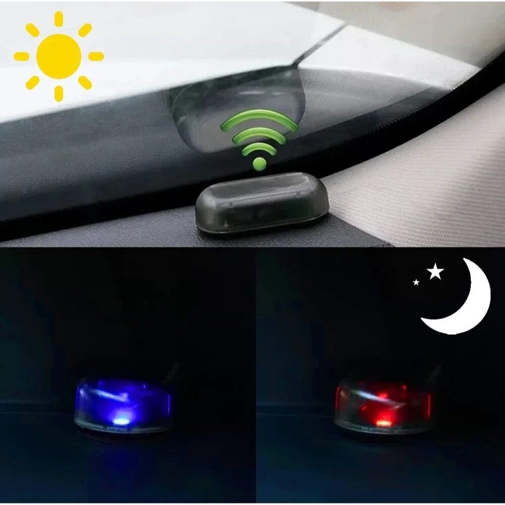 [Cổ phiếu địa phương] 2 chiếc Đèn an ninh giả chạy bằng năng lượng mặt trời Mô phỏng Báo động giả không dây Cảnh báo chống trộm Đèn cảnh báo LED nhấp nháy giả