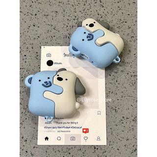 Ốp Lưng Cho AirPods 4 [2024] AirPods Pro2 Pro 3 2 1 Apple Tai nghe không dây Vỏ Tai Nghe Silicon Gấu Voi Xanh
