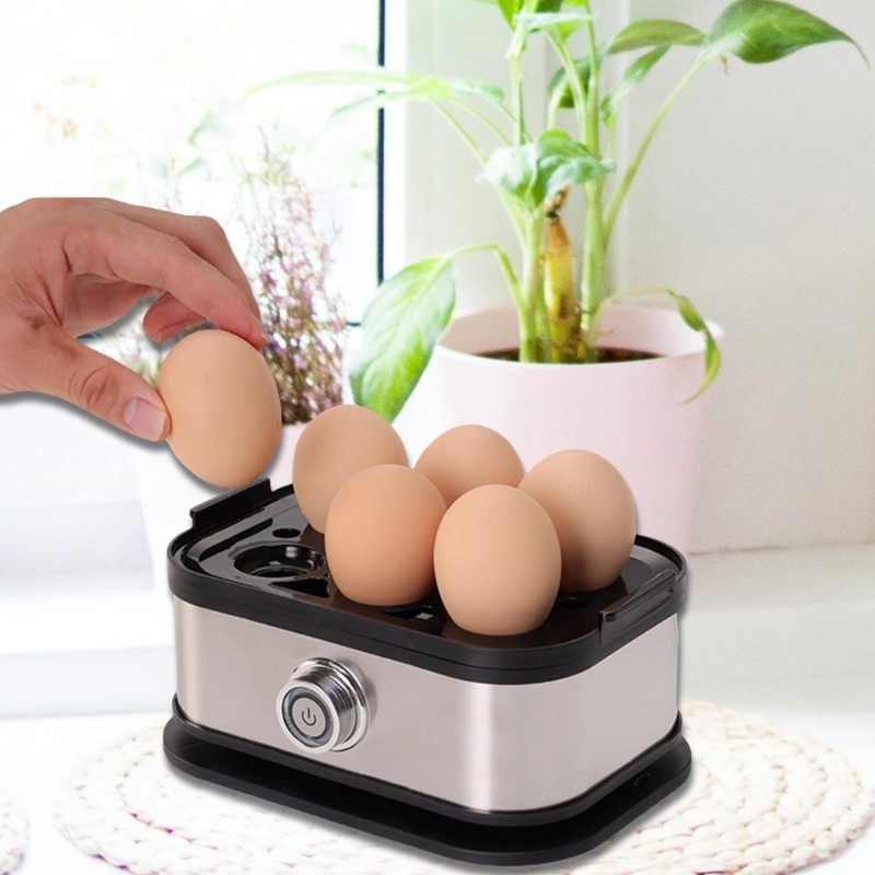 SHI Nồi hơi trứng bằng thép không gỉ 200W Nồi 6 quả trứng Công suất hấp trứng điện